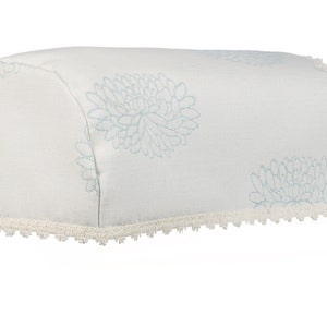 Pair of Eve waterlily design arm cap with Nottingham lace. Furniture protector. Antimacassar. Armslip. Removeable covers chair.