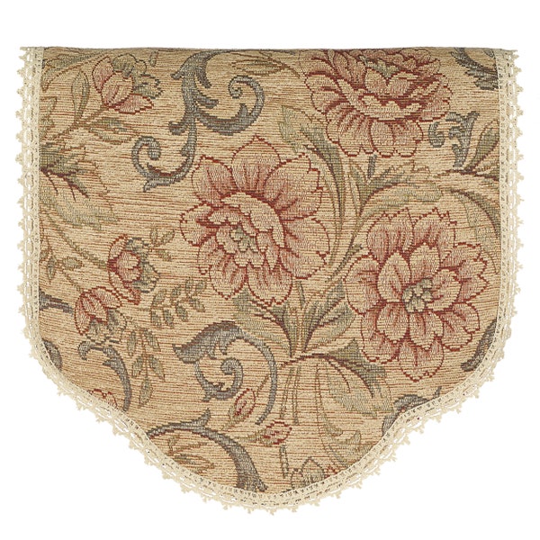 Protecteur de meubles Rosie Furniture en chenille avec des fleurs et de la dentelle de Nottingham. Dossier et accoudoirs. Antimacassar. Housses amovibles pour le canapé.