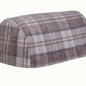 Pair of Lyla check design arm cap and chairback Furniture protector. Antimacassar. Armslip. Removeable covers chair.