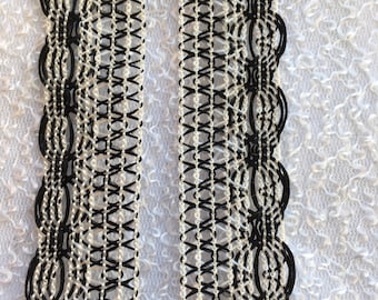 5m Black and white visose edging lace. Only available on Etsy Made in our factory in Nottingham.