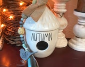 Chirp Robins Eggs Spring Summer Birdhouse Canister Garland Wooden Beads-Rae Dunn Inspired Tiered Tray Decor
