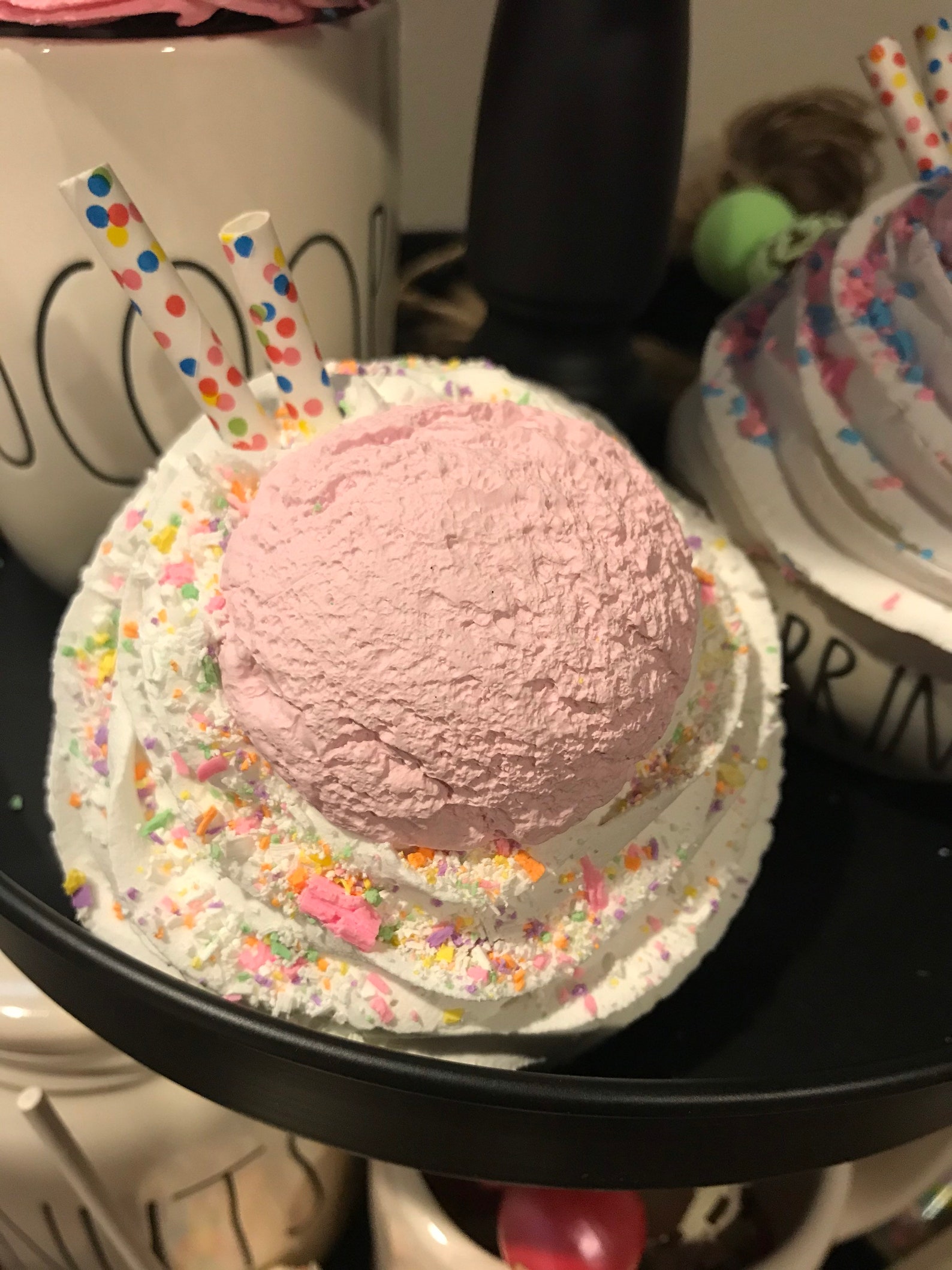 Cotton Candy Confetti Ice Cream Scoops Fake Faux Whipped Cream Etsy