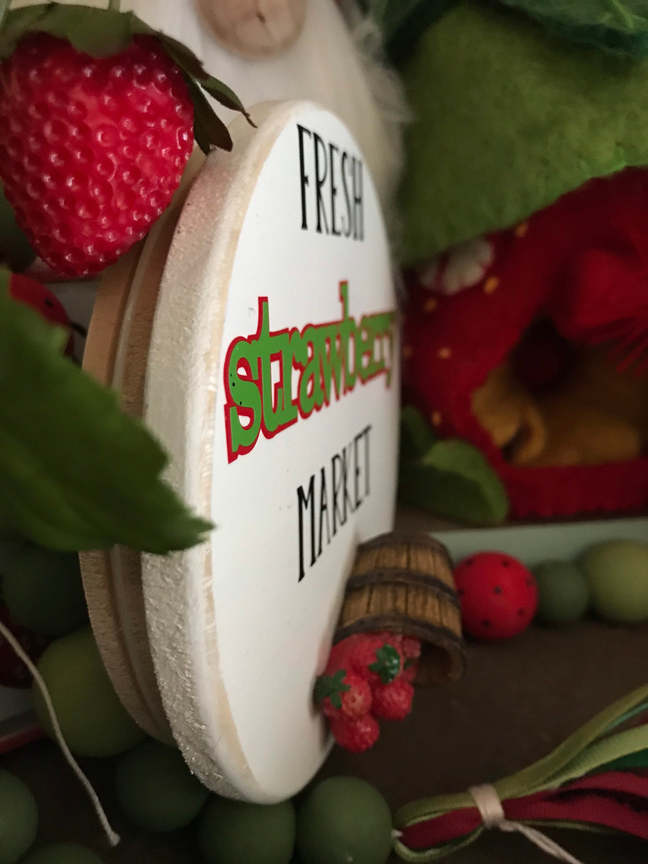 Strawberry Bushel madera signoRae Dunn inspirado acento hogar Etsy