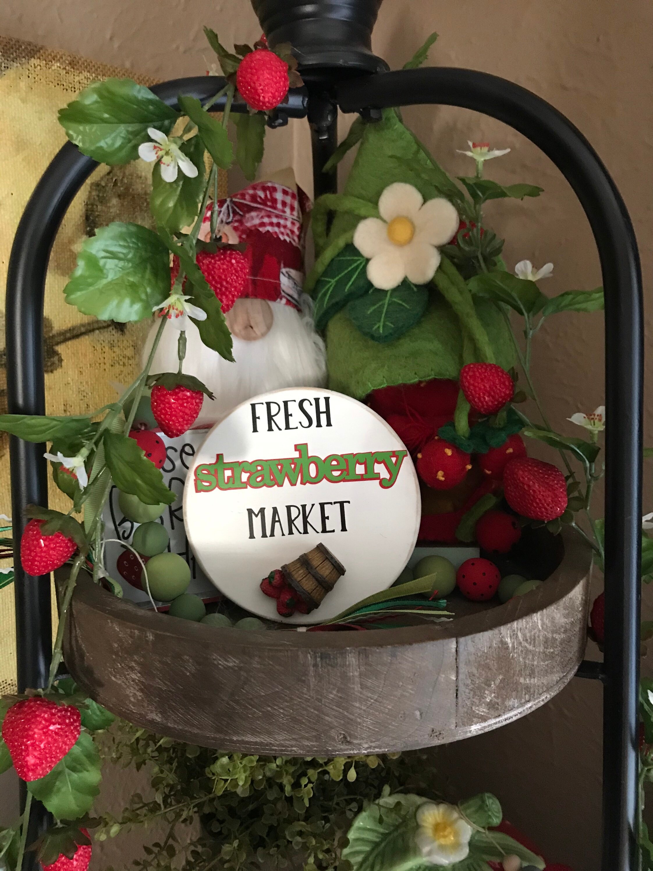 Strawberry Bushel madera signoRae Dunn inspirado acento hogar Etsy