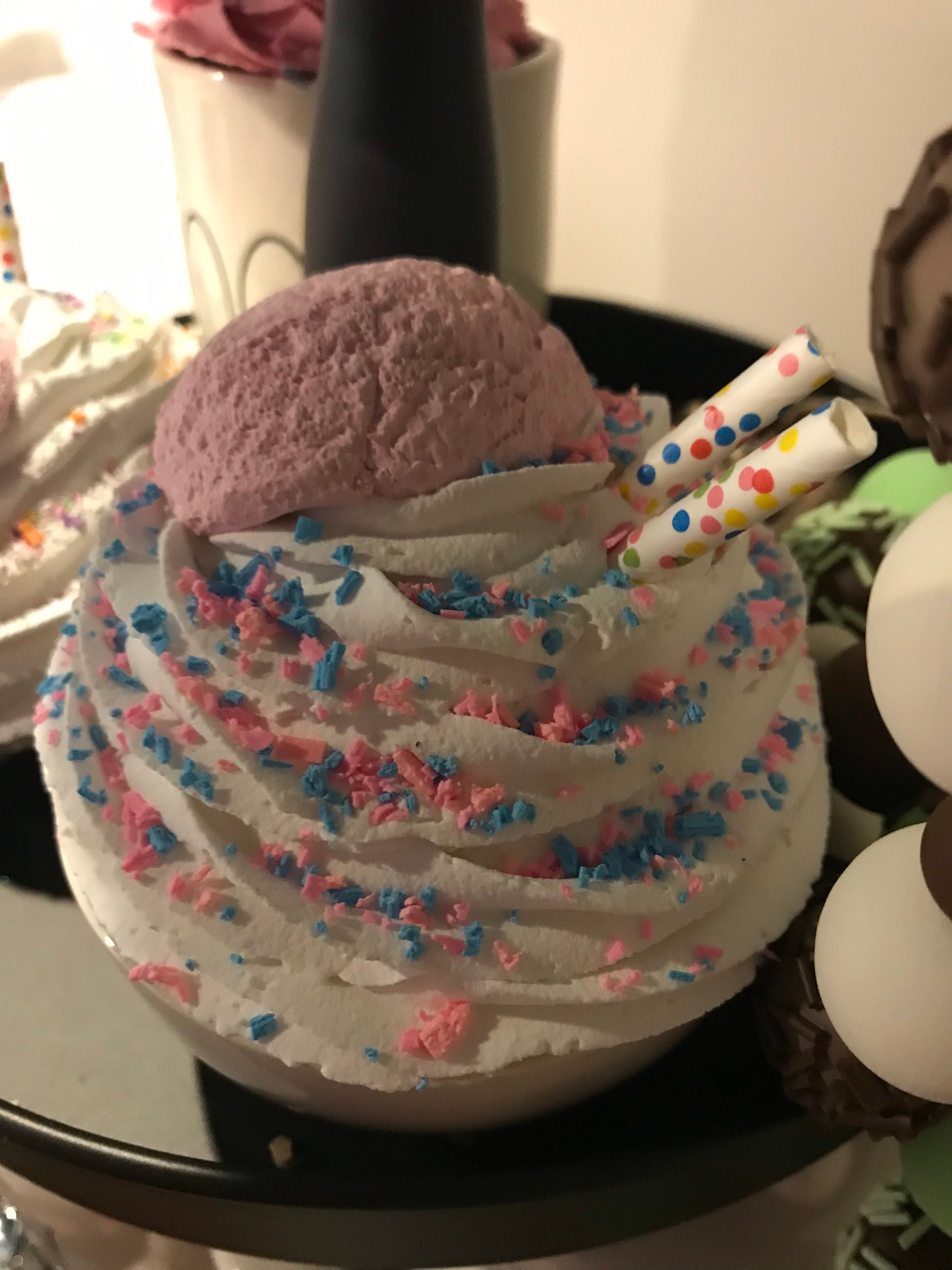 Cotton Candy Confetti Ice Cream Scoops Fake Faux Whipped Cream Etsy