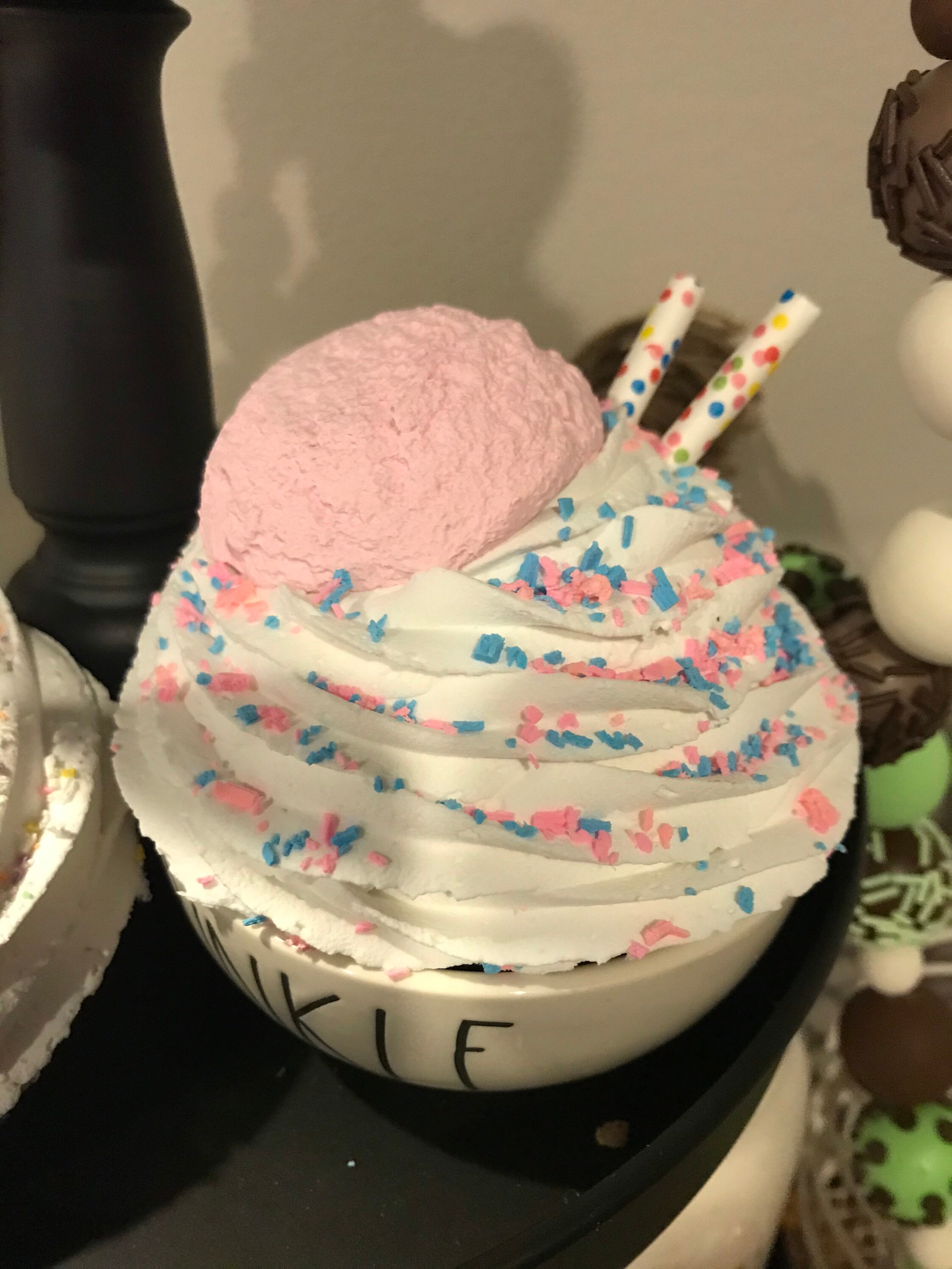 Cotton Candy Confetti Ice Cream Scoops Fake Faux Whipped Cream Etsy