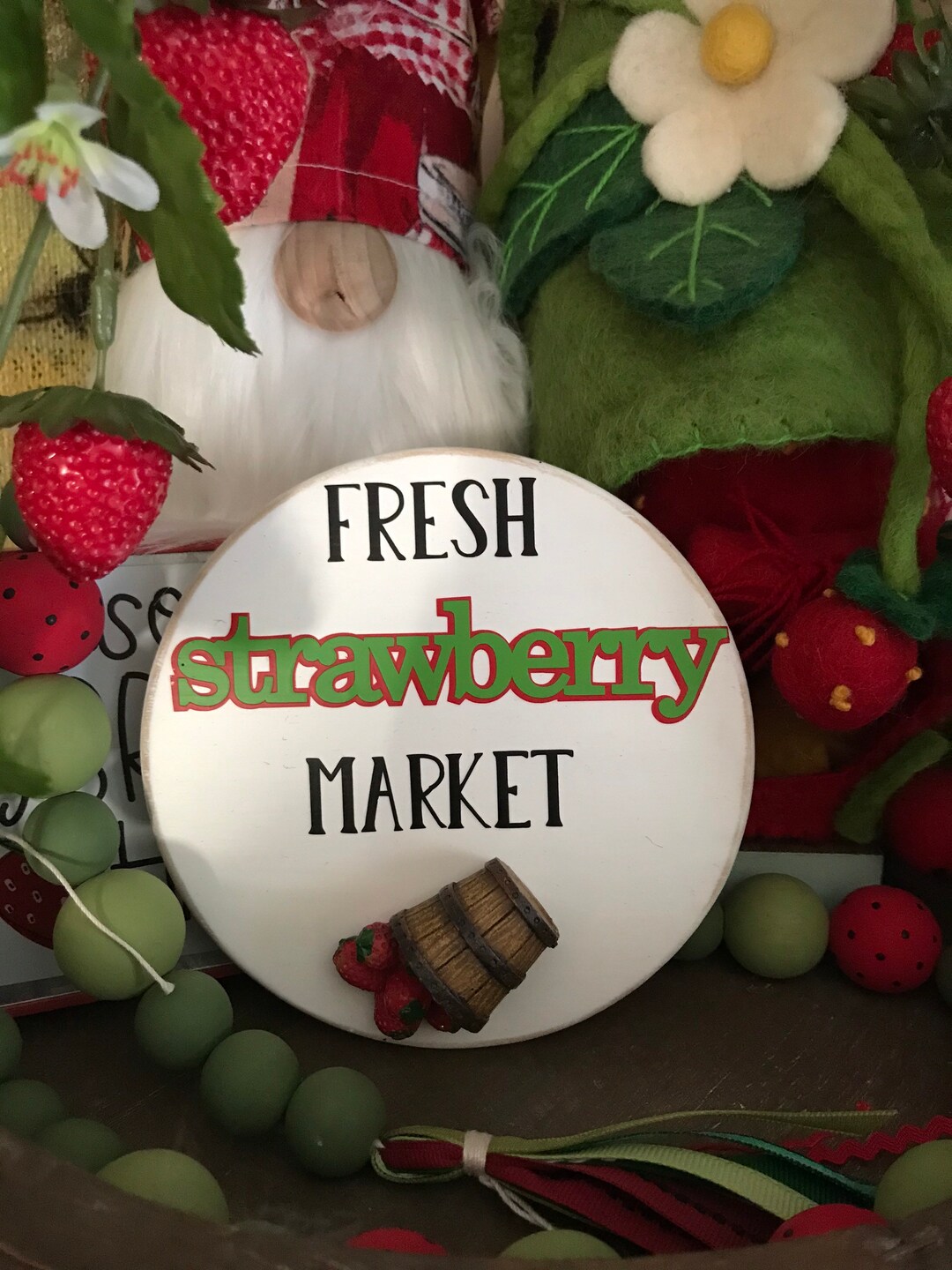 Strawberry Bushel madera signoRae Dunn inspirado acento hogar Etsy
