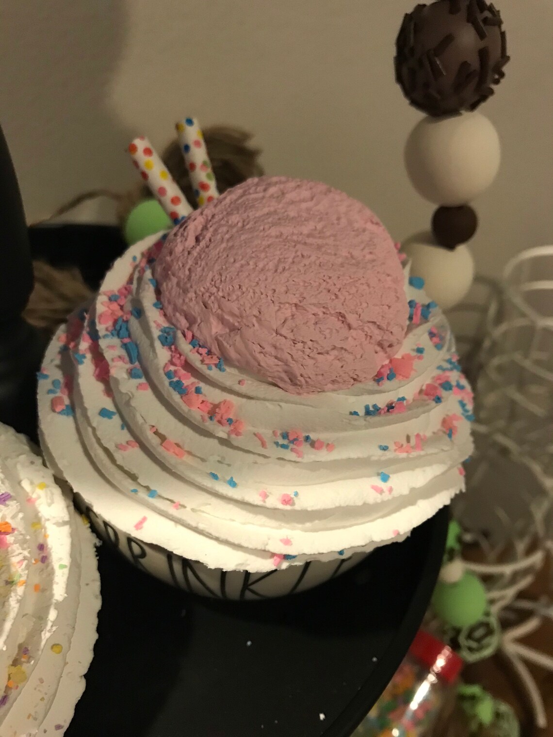 Cotton Candy Confetti Ice Cream Scoops Fake Faux Whipped Cream Etsy