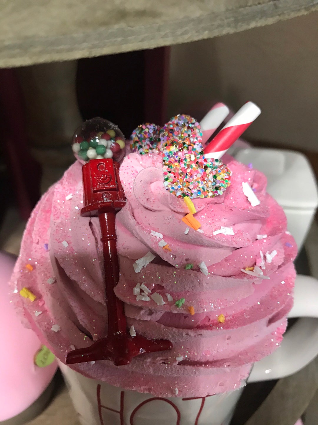 Gumballs of Love Valentines Day Fake Faux Whipped Cream Mug Topperrae