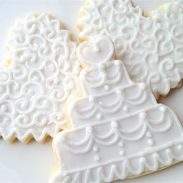 Cookies Wedding Sugar Cookie Favor Heart And Wedding Cake Cookies