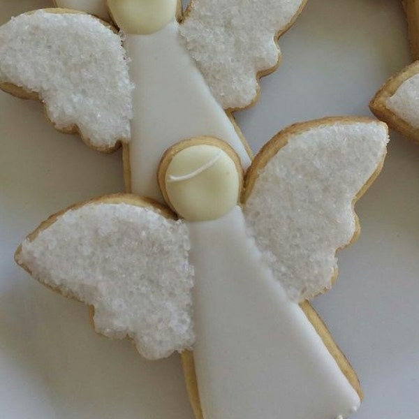 Holiday Angel Sugar Cookie Christmas Sparkling Iced Decorated Cookies