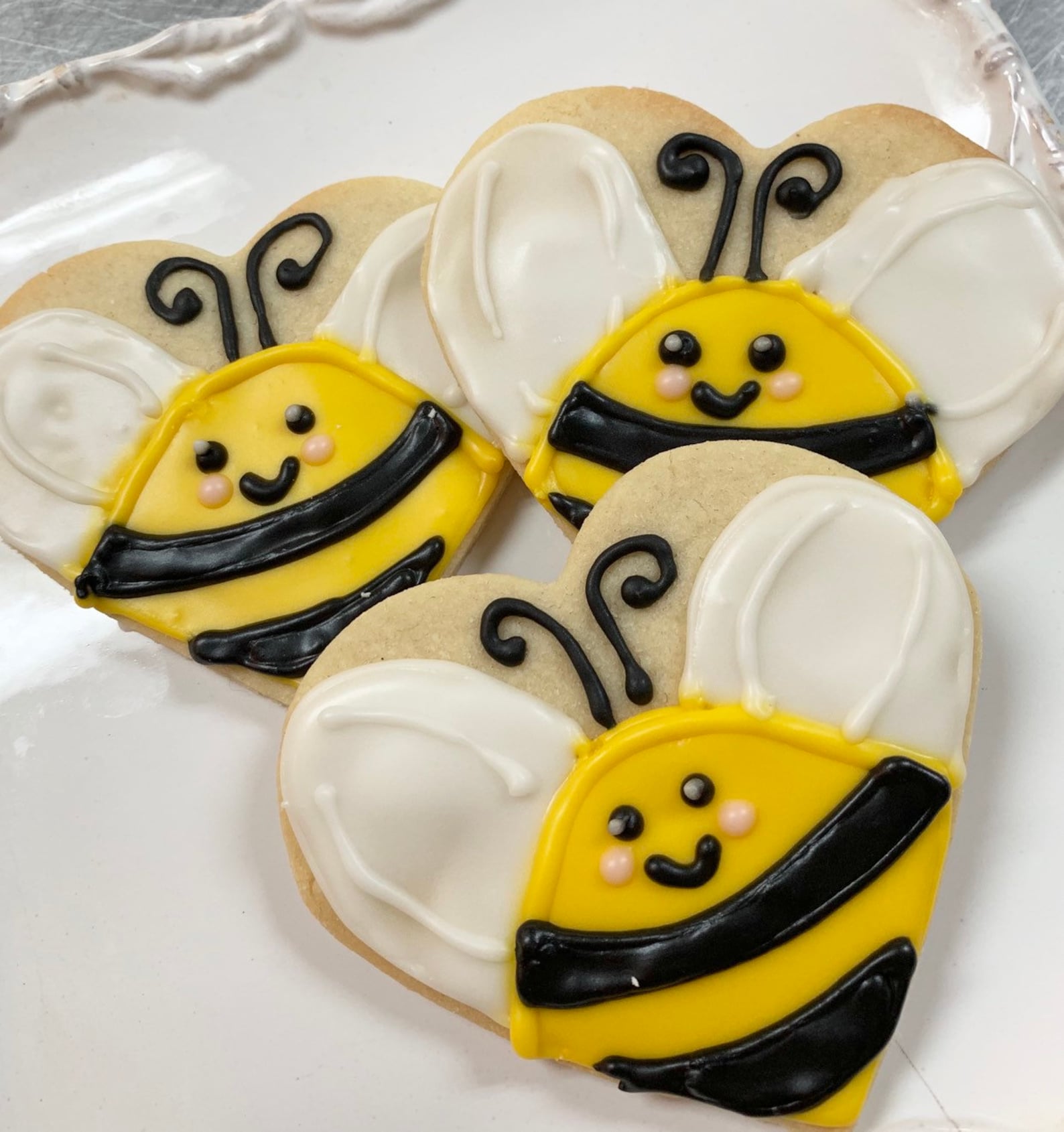 Bumble Bee Sugar Cookies Iced Bee Cookies Decorated Bug Theme Etsy