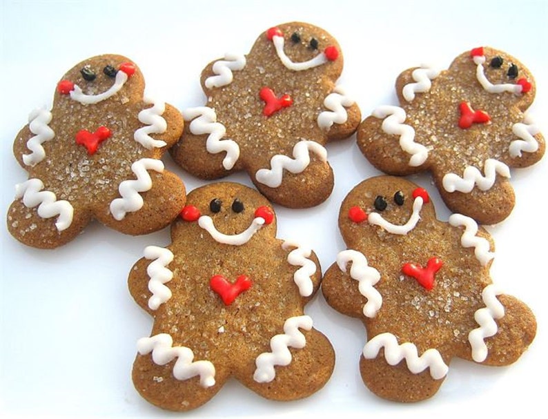 Mini Gingerbread Men Cookies Gingerbread Iced Christmas Etsy