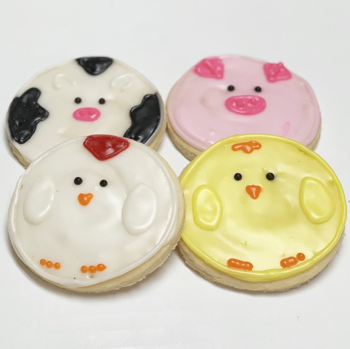 Farm Animal Cookies Iced Animal Sugar Cookies Barnyard Animals Etsy