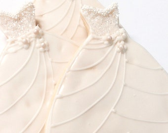 Wedding Dress Sugar Cookies Iced White Wedding Gown Bridal Shower Cookie Favor