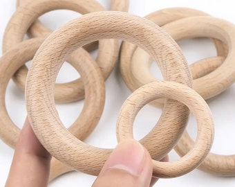 Wooden Beech Ring/Teether DIY - 70mm