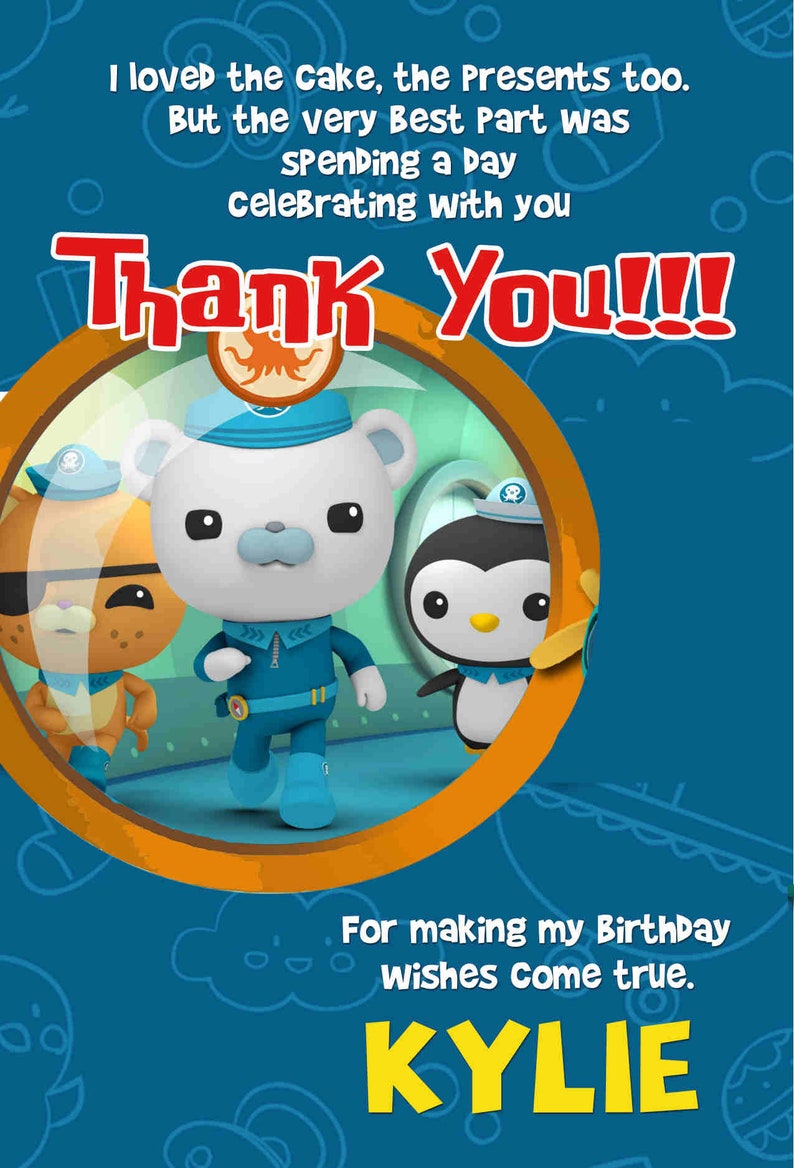 Download Invitation Kits Paper Party Supplies Printable Disney Personalized Invitation Card Digital Invitation With Free Thank You Card Octonauts Birthday Invitation