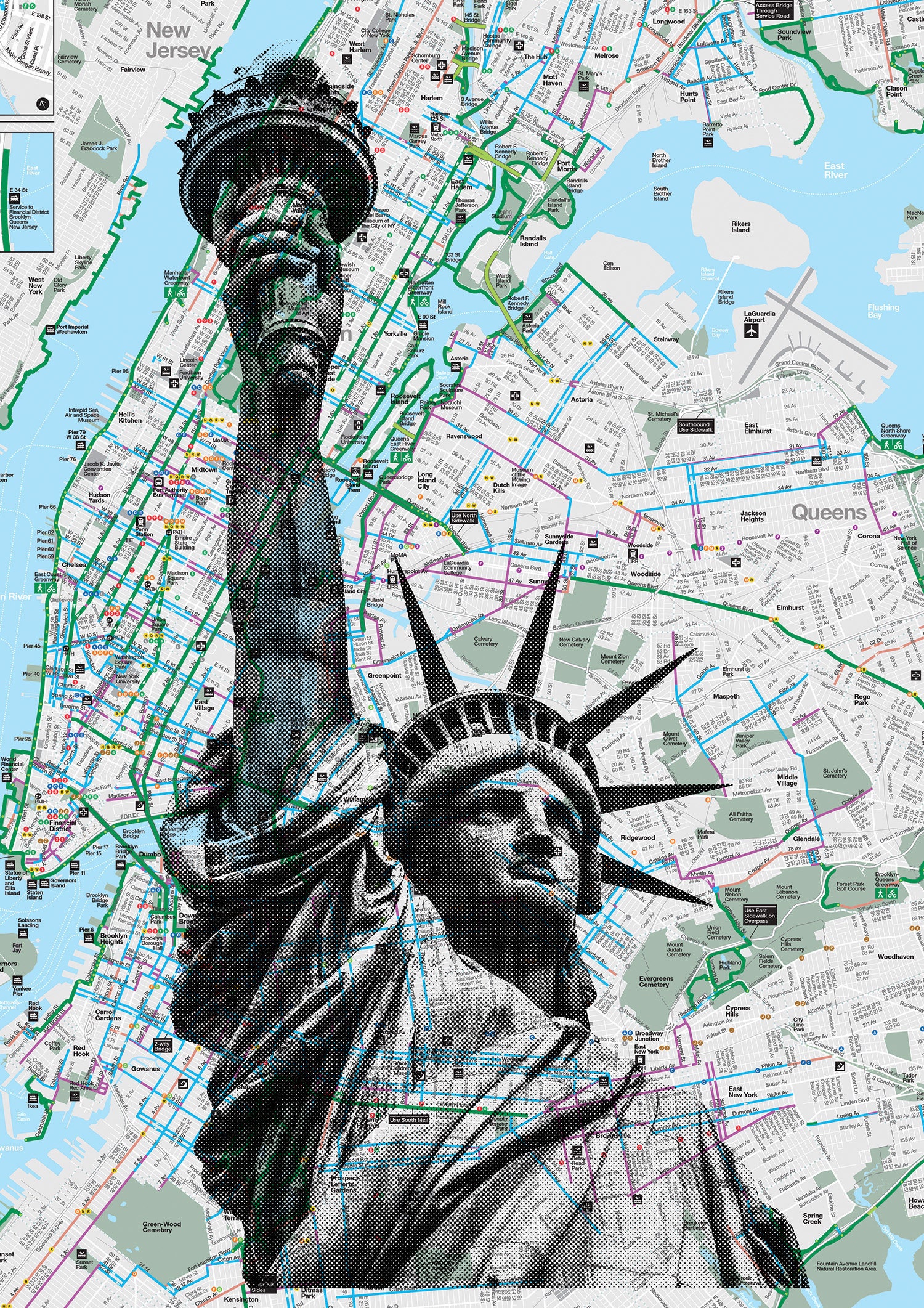 Nyc Map Statue Of Liberty United States Map