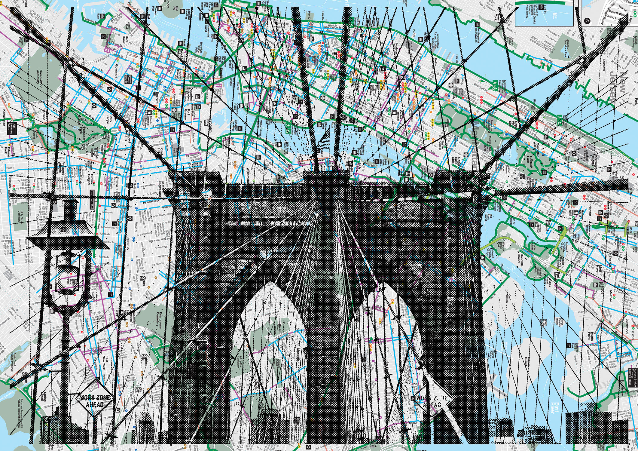Nyc Bike Map - Etsy