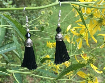 Black Tassel Earrings