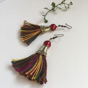 Festive Fan Tassel Earrings