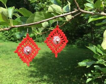 Candy Red Lace earrings