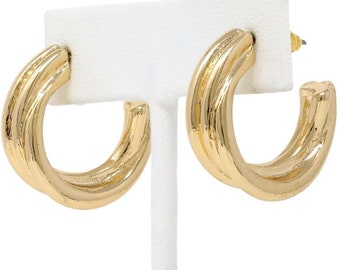 20mm Bold Metal Hoop Earrings, Layered Hoop Earring Gold, Minimalist Hoops, Modern Bold Hoops Gold, Statement Hoop Earrings, Gifts For Her,