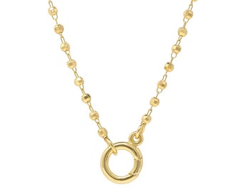 Collier mousqueton en or, collier mousqueton, collier mousqueton en or, vis, collier de perles, cadeau pour elle, collier minimaliste