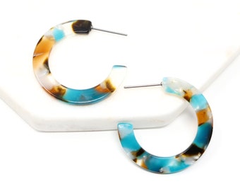 Orecchini a cerchio in argento Sterling 925 con retro piatto