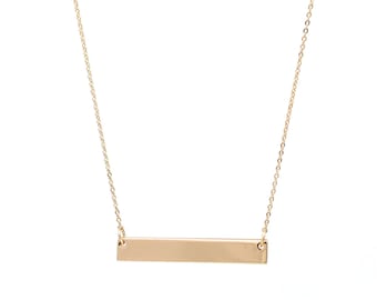 Bar Halskette Gold, Stacking Halskette, Moderne Halskette Gold, Minimalist Halskette, Geschenke für sie, Halskette für jeden Tag, Skinny Bar Halskette