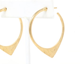 14K Gold Filled Hoop Earring, Textured Hoop Earring Gold, Lightweight Earring Hoop, Modern Hoop 14K Gold, Gift For Her,Everyday Earring Gold