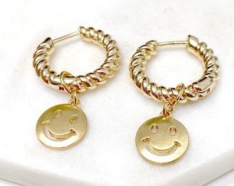 Orecchini A Cerchio Oro Giallo 9kt Su Argento – Motivo Ape, Eleganti E Raffinati