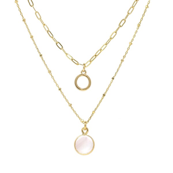 Mix Wood Layer Necklace Set