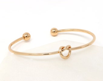 Modern Cuff Bracelet Gold, Interlocking Bracelet Gold, Adjustable Bracelet, Gifts for Her, Minimalist Knot Bracelet, Simple Bracelet