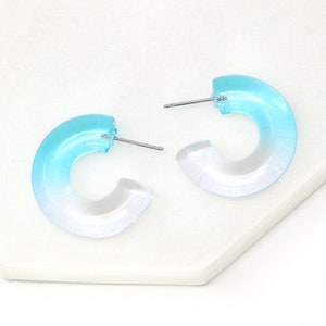 Bold Translucent Resin Hoop Earring, 25mm Hoop, Unique Resin Hoop Earrings, Clear Acetate Earring, Lightweight Resin Hoop, Gifts For Her