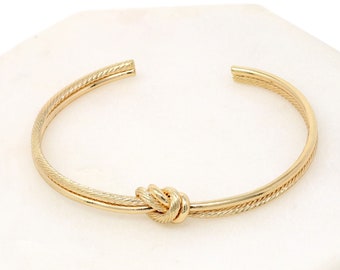 Bracciale moderno in oro, braccialetto ad incastro, braccialetto regolabile, regali per lei, braccialetto minimalista, braccialetto nodo, braccialetto semplice