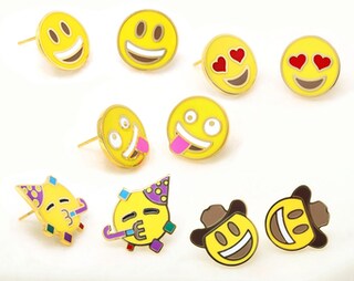 Orecchini Emoji Faccina Sorridente – Clip-on In Acciaio Inox 316L, Ipoallergenici, Gialli, Regalo Simpatico