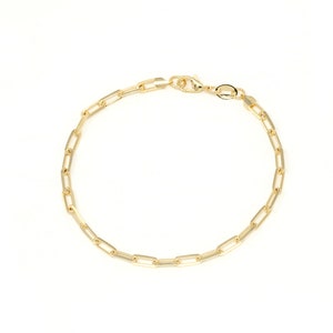 Paperclip Chain Bracelet, Thin Chain Bracelet, Gold Filled Bracelet, Modern Bracelet, Gold Link Bracelet, Gift For Her, Minimalist Bracelet