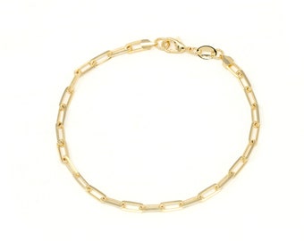 Paperclip Chain Bracelet, Thin Chain Bracelet, Gold Filled Bracelet, Modern Bracelet, Gold Link Bracelet, Gift For Her, Minimalist Bracelet