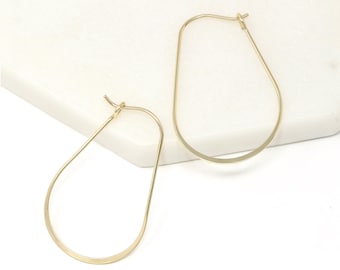 Lightweight Hoop Earring, Metal Hoop Earrings, Geometric Earrings, Teardrop Hoop Earrings, Everyday Earring, Gifts For Her, Modern Hoop