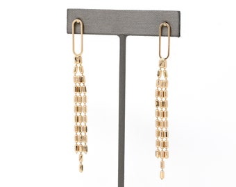 Boucles d'oreilles pendantes chaîne en métal, Boucles d'oreilles géométriques, Boucles d'oreilles chaîne, Boucles d'oreilles tendance, Boucles d'oreilles simples en métal, Cadeaux pour elle, Boucles d'oreilles modernes