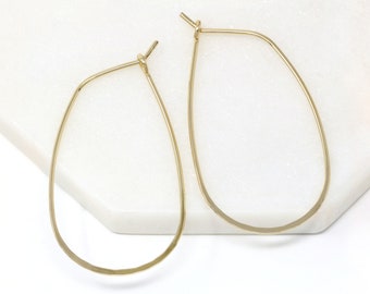 Lightweight Hoop Earring Gold, Metal Hoop Earring, Teardrop Hoop, Everyday Earring, Gift For Her, Modern Hoop, Simple Hoop, Geometric Hoop