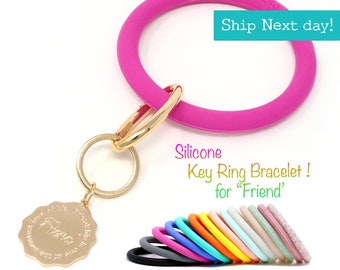 Key Chain Bracelet, Friend, Key Saver,  Keyring Bangle, Key Chain Wristlet, Key Holder, Silicone Wrist Strap, Gifts For Her, Fashion Keyring