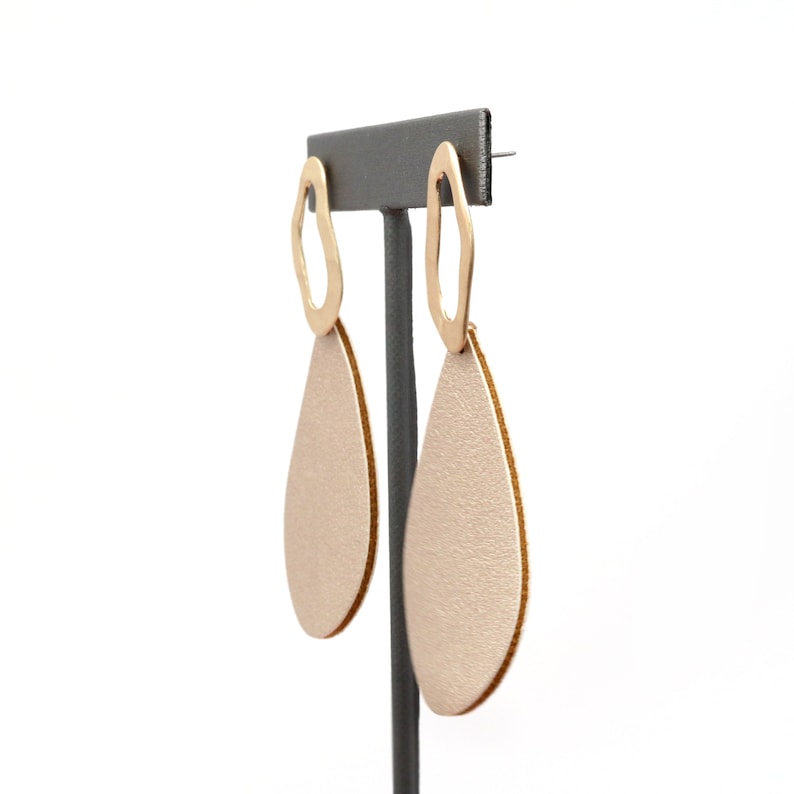 Teardrop Leather Dangle & Drop Earrings Leopard Earrings Etsy