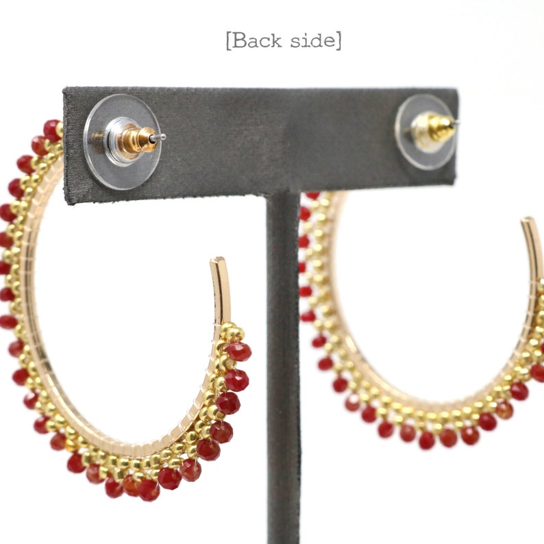 Glass Beaded Hoops 50mm Hoops Modern Hoops Gift for Her Etsy