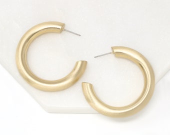 Oversized Hoop, Bold Hoop, Tube Hoop Earring, Modern Hoop,  Everyday Earring, Gifts For Her, Lightweight Earring, Statement Earring