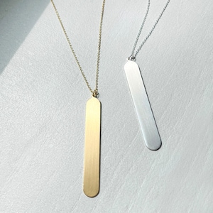 Modern Bar Pendant Long Necklace Gold, Bar Long Gold Necklace, Stacking Necklace, Minimalist Necklace, Gifts For Her, Everyday Necklace Gold image 6