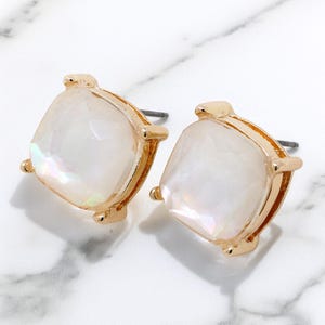 Kolczyki z muszli MOP, kolczyki z naturalnej muszli, kolczyki z prawdziwej muszli, kolczyki z masy perłowej, nowoczesne kwadratowe kolczyki, prezent dla niej