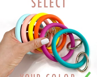 Sither Cute Silicone Keychain Bracelet For Women - Wrist Key Holder Bangle With Removable Tassel, Gift For Mom