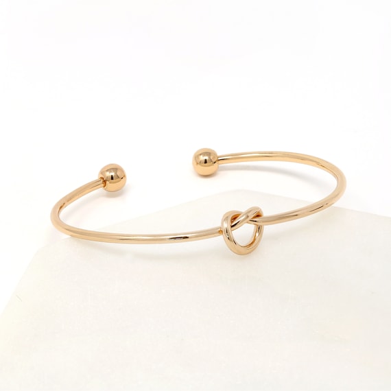 Modern Cuff Bracelet Gold, Interlocking Bracelet Gold, Adjustable Bracelet, Gifts for Her, Minimalist Knot Bracelet, Simple Bracelet
